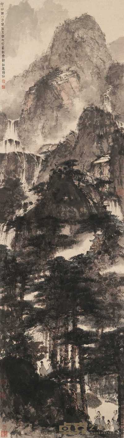 傅抱石 1944年作 杜甫诗意图 立轴 208×59.5cm